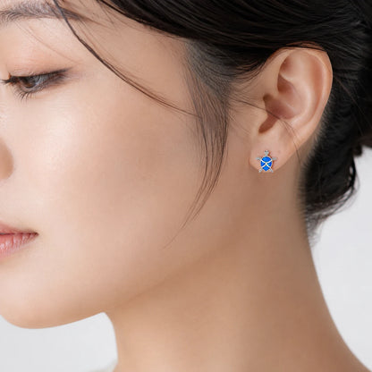Aqua Turtle Stud Earrings